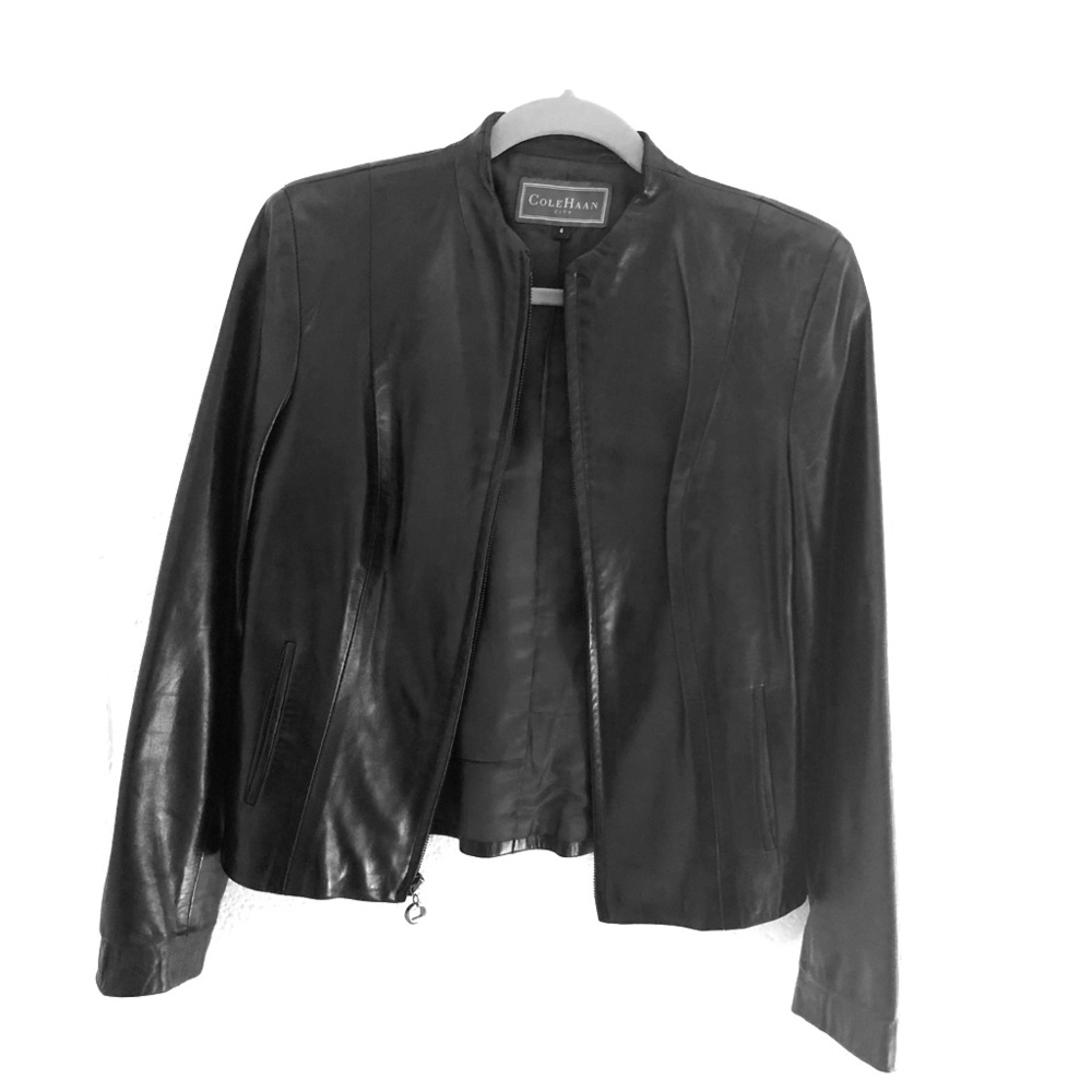 Cole Haan Leather City Jacket